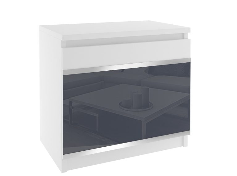 Comodino Belini bianco/grigio Produttore BH SN1/1/W/W/4S/0
