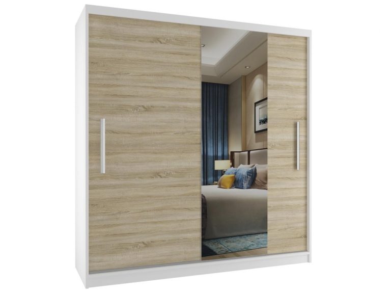 Armadio scorrevole 158 cm con specchio rovere rovere wotan rovere sonoma Produttore MSE SZP3/2/W/1DS1L/AL