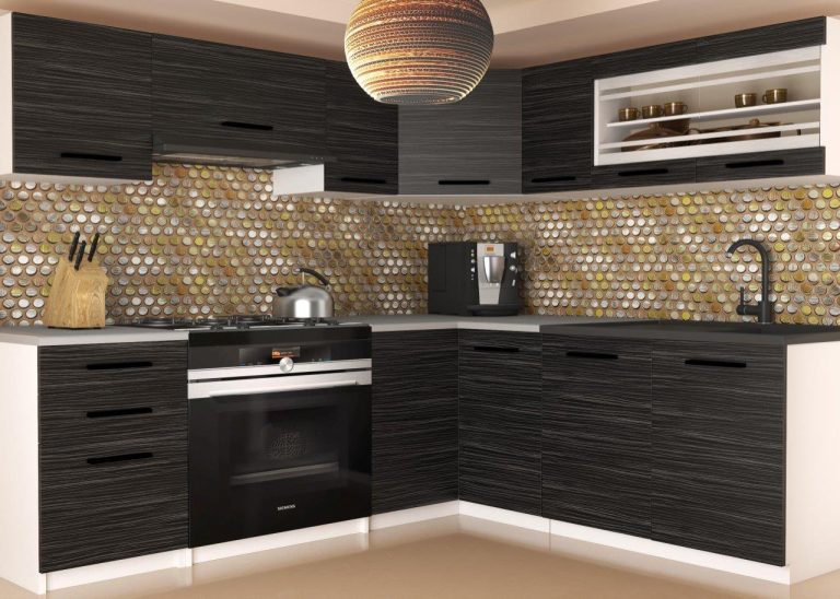 Mobili da cucina 360 cm nero ebano scuro senza piano di lavoro Produttore TOR LIDIA2/3/WT/HK/BB/B1