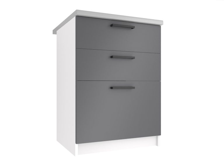Mobile da cucina Belini inferiore con cassetti 60 cm grigio opaco senza piano di lavoro Produttore TOR SDSZ60/1/WT/SR/BB/B1

