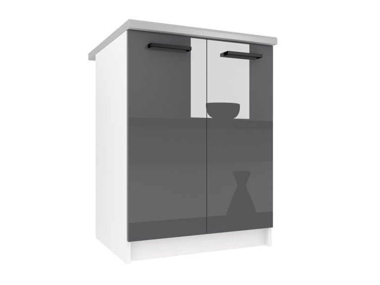 Mobile da cucina Belini inferiore 60 cm grigio lucido senza piano di lavoro Produttore INF SD2-60/0/WT/S/BB/B1