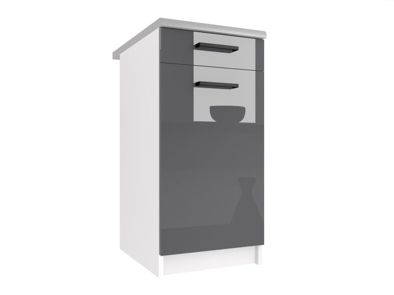 Mobile da cucina Belini inferiore con cassetti 40 cm grigio lucido con piano di lavoro Produttore INF SDSZ1-40/0/WT/S/0/B1
