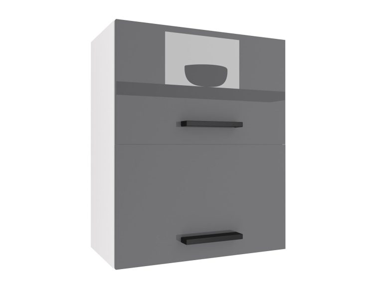 Mobile da cucina Belini superiore 60 cm nero lucido / bianco opaco Produttore INF SGP2-60/1/WT/BWT/0/B1