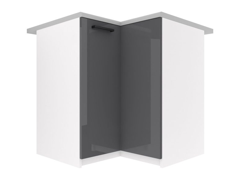 Mobile da cucina Belini angolare inferiore 90 cm grigio lucido con piano di lavoro Produttore INF SNP90/1/WT/S/0/B1