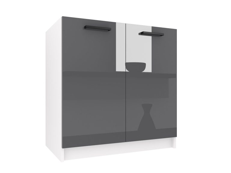Mobile da cucina Belini con lavello 80 cm grigio lucido senza piano di lavoro Produttore INF SDZ80/0/WT/S/0/B1
