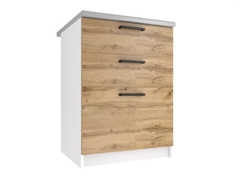 Mobile da cucina Belini inferiore con cassetti 60 cm rovere wotan senza piano di lavoro Produttore TOR SDSZ60/2/WT/DW/BB/B1
