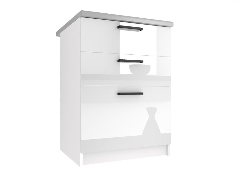 Mobile da cucina Belini inferiore con cassetti 60 cm bianco lucido con piano di lavoro Produttore INF SDSZ60/1/WT/W/0/B1