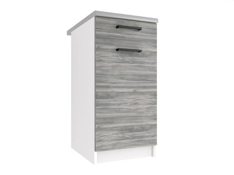 Mobile da cucina Belini inferiore con cassetti 40 cm grigio antracite Glamour Wood senza piano di lavoro Produttore TOR SDSZ1-40/0/WT/GW1/BB/B1