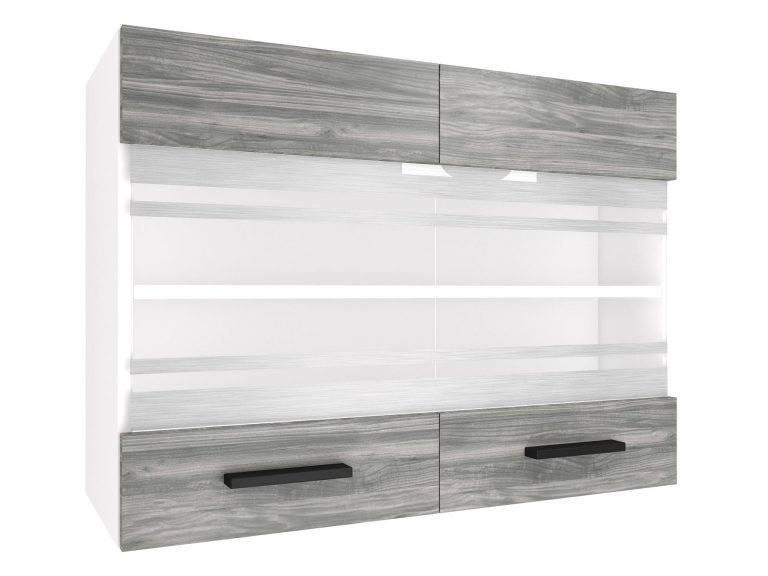 Mobile da cucina Belini superiore 80 cm grigio antracite Glamour Wood Produttore TOR SGW80/3/WT/GW1/0/B1