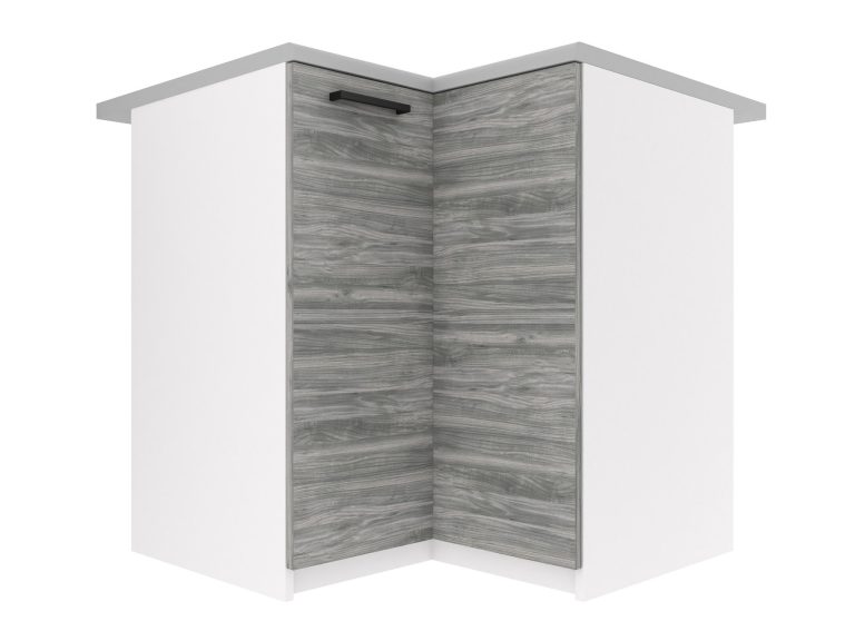 Mobile da cucina Belini angolare inferiore 90 cm grigio antracite Glamour Wood senza piano di lavoro Produttore TOR SNP90/2/WT/GW1/BB/B1