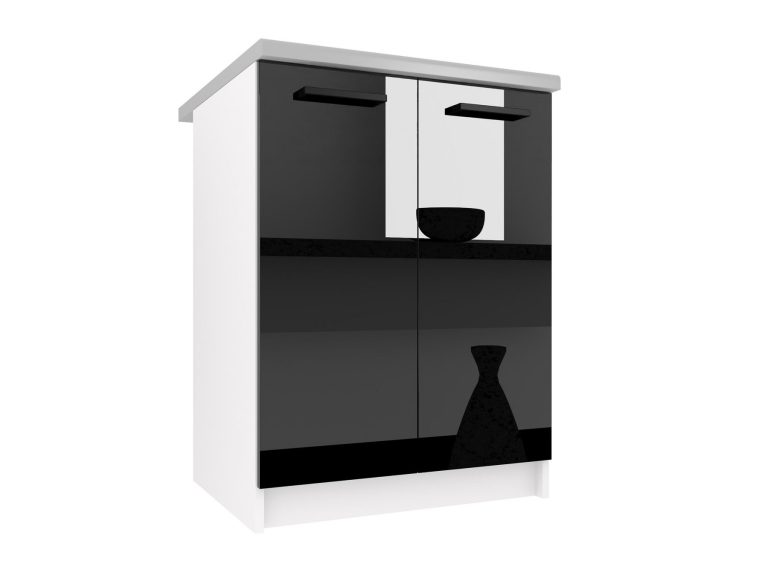Mobile da cucina Belini inferiore 60 cm nero lucido con piano di lavoro Produttore INF SD2-60/0/WT/B/0/B1