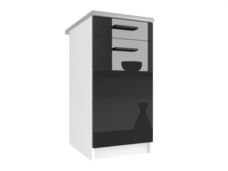 Mobile da cucina Belini inferiore con cassetti 40 cm nero lucido senza piano di lavoro Produttore INF SDSZ1-40/1/WT/B/BB/B1