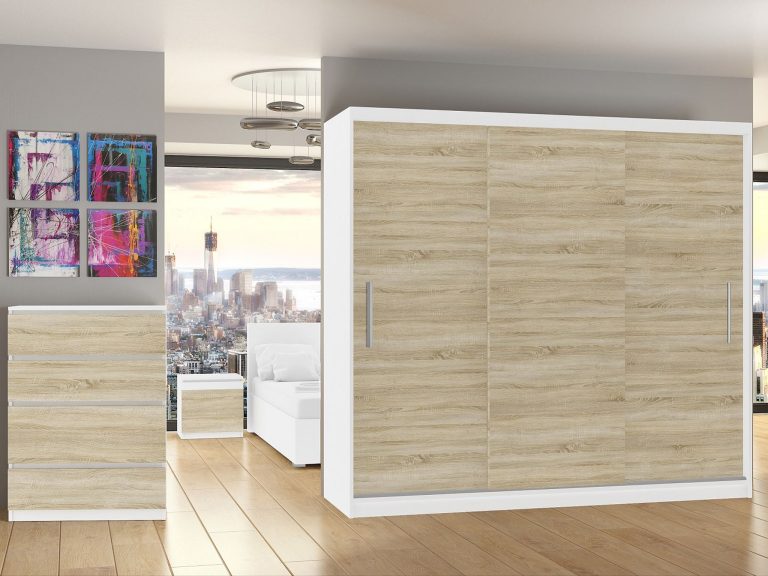 Armadio scorrevole 232 cm rovere rovere wotan rovere sonoma Produttore SI SZP4/2/1W/3DS/0/AL