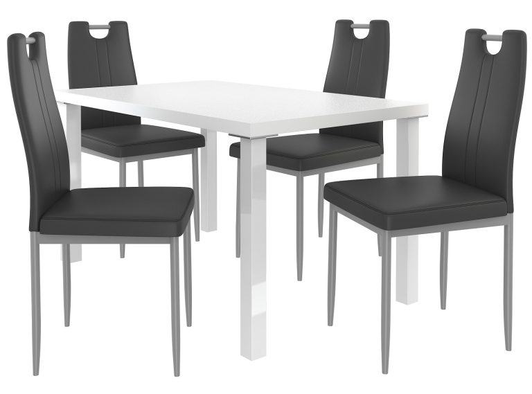 Set da pranzo 1 + 4 Belini Bianco opaco / Nero opaco Roberto ROB/0/ZES/W/4B






