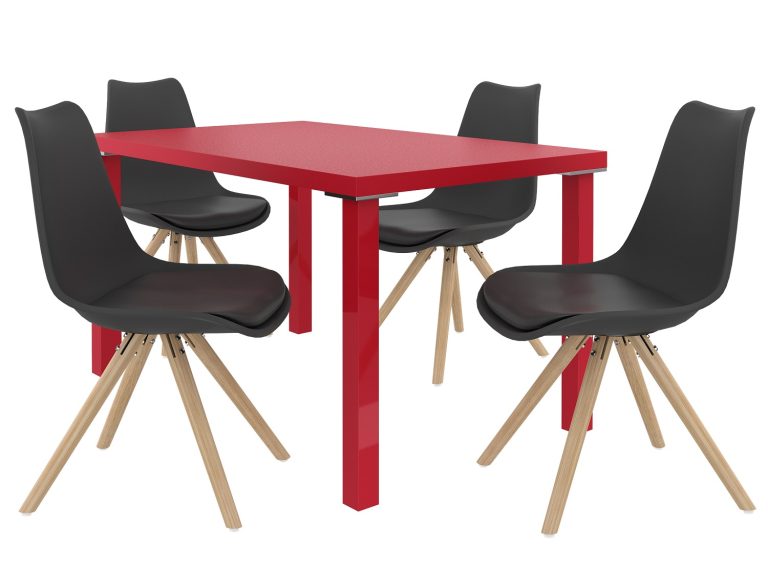 Set da pranzo 1 + 4 Belini Rosso opaco / Nero opaco Amareto AMA/0/ZES/R/4B






