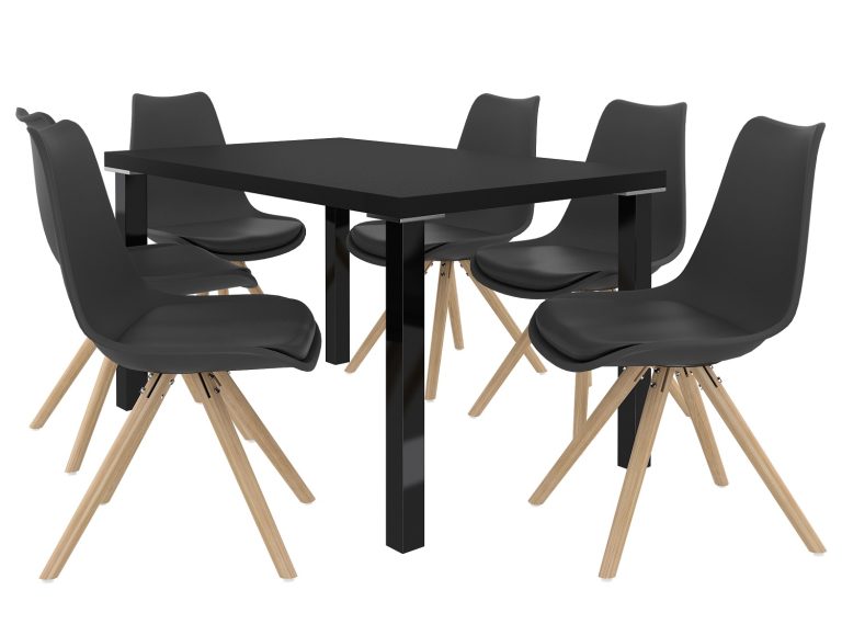 Set da pranzo 1 + 6 Belini Nero opaco / Nero opaco Amareto AMA/0/ZES/B/6B






