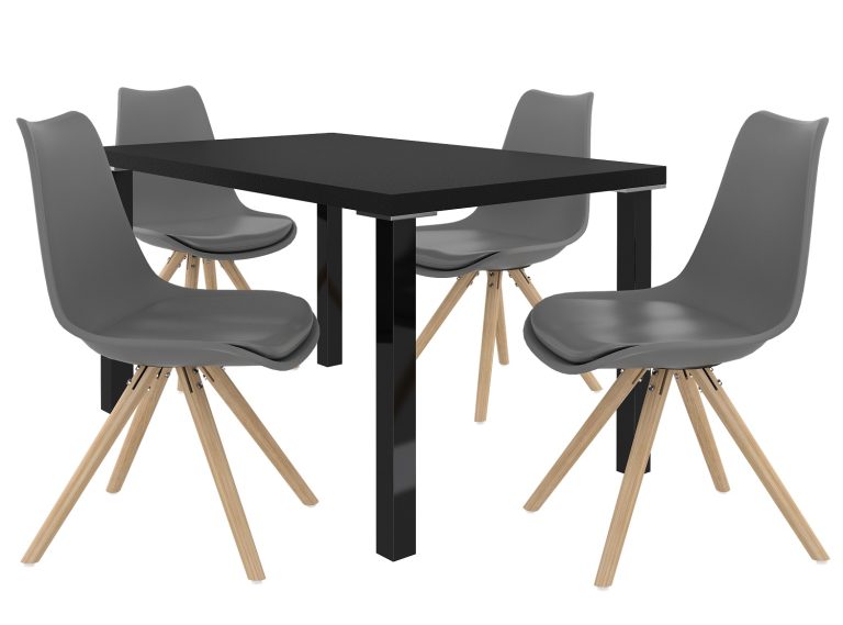 Set da pranzo 1 + 4 Belini Nero opaco / Grigio Amareto AMA/0/ZES/B/4G






