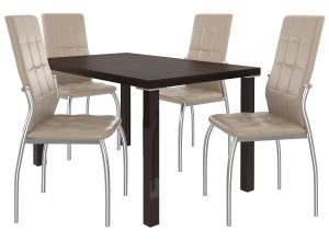 Set da pranzo 1 + 4 Belini Castagno / Beige Loreno LOR/0/ZES/KN/4BŻ






