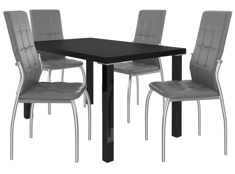 Set da pranzo 1 + 4 Belini Nero opaco / Grigio Loreno LOR/0/ZES/B/4G






