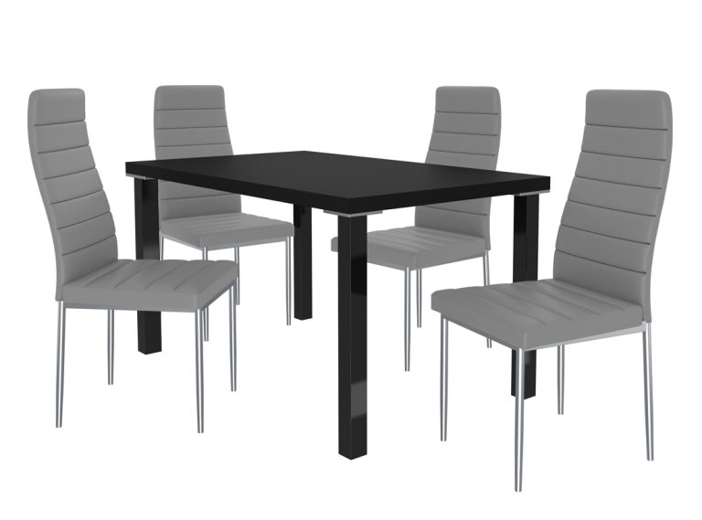 Set da pranzo 1 + 4 Belini Nero opaco / Grigio Roberto MOD/0/ZES/B/4P






