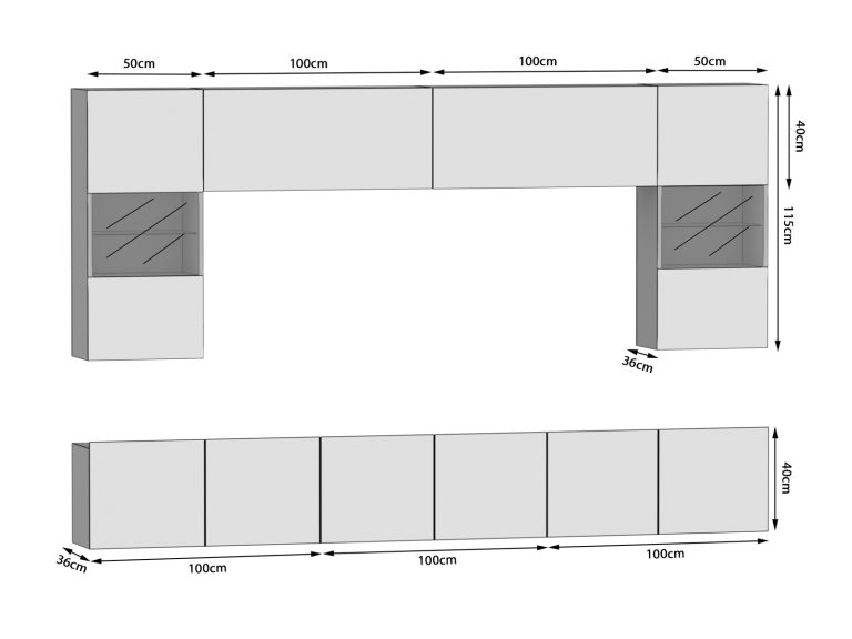Parete attrezzata 300 cm Belini rovere sonoma Imperium 1 Produttore IMP 1/5/W/DS/0/0
