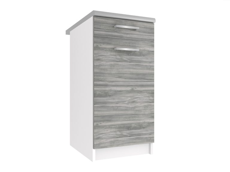 Mobile da cucina Belini inferiore con cassetti 40 cm grigio antracite Glamour Wood senza piano di lavoro Produttore TOR SDSZ1-40/0/WT/GW1/BB/E