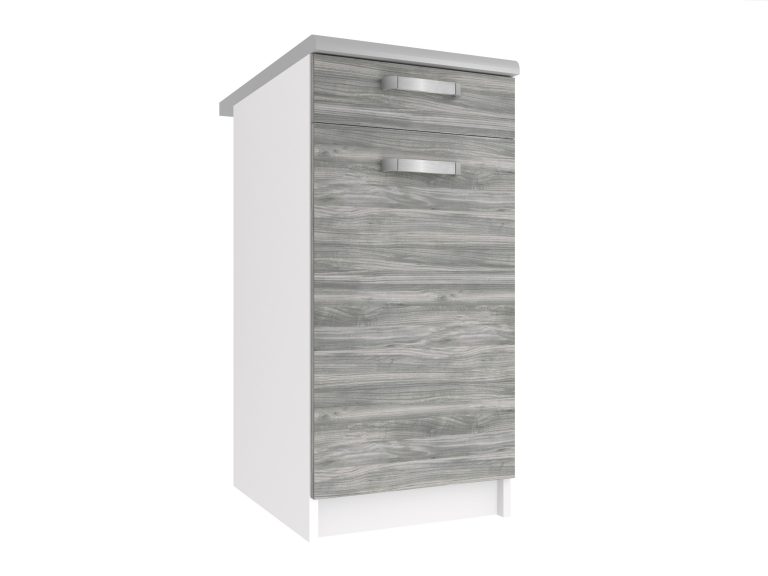 Mobile da cucina Belini inferiore con cassetti 40 cm grigio antracite Glamour Wood senza piano di lavoro Produttore TOR SDSZ1-40/0/WT/GW1/BB/U