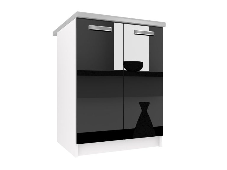 Mobile da cucina Belini inferiore 60 cm nero lucido con piano di lavoro Produttore INF SD2-60/0/WT/B/0/F
