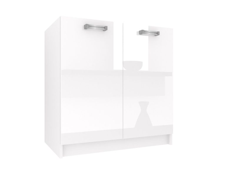 Mobile da cucina Belini con lavello 80 cm bianco lucido senza piano di lavoro Produttore INF SDZ80/0/WT/W/0/D