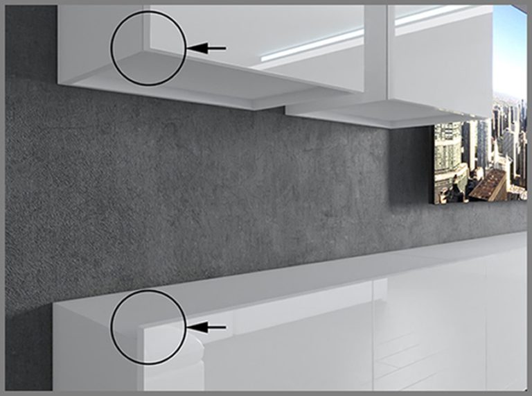 Parete attrezzata 300 cm Belini bianco lucido Imperium 4 Produttore IMP 4/5/W/W/0/0
