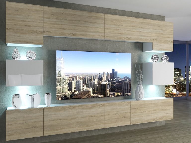 Parete attrezzata 300 cm Belini rovere sonoma / bianco lucido Imperium 3 Produttore IMP 3/5/W/DSWDS/0/0