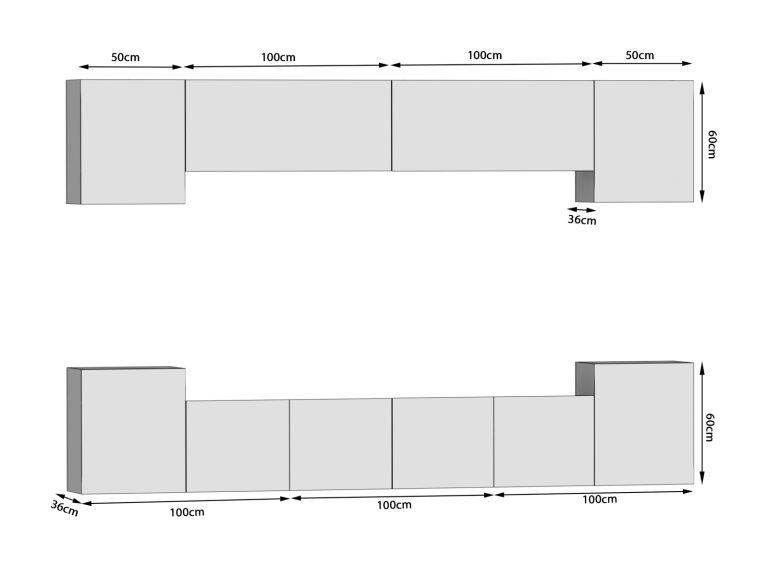Parete attrezzata 300 cm Belini bianco lucido Imperium 4 Produttore IMP 4/5/W/W/0/0
