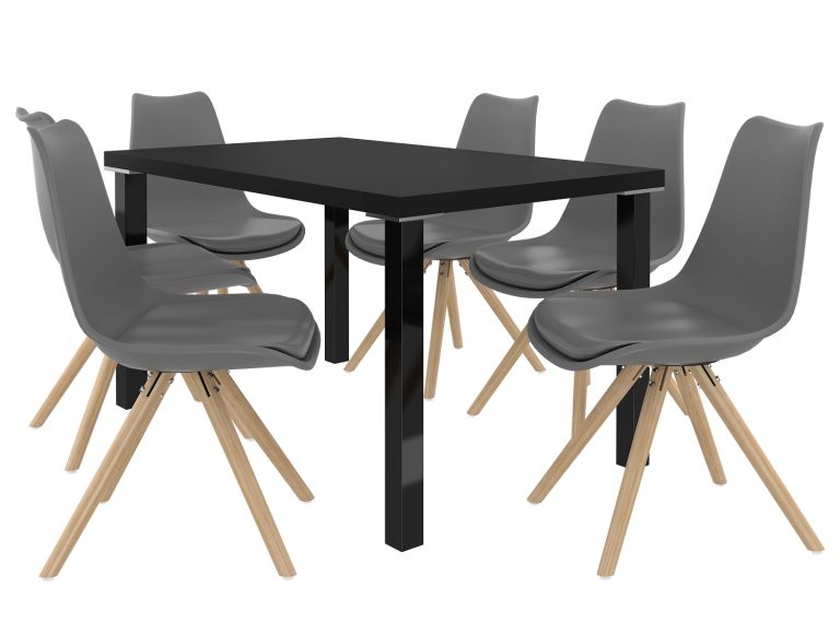 Set da pranzo 1 + 6 Belini Nero opaco / Grigio Amareto AMA/0/ZES/B/6G






