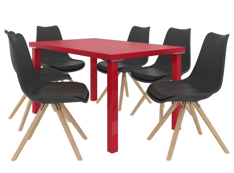 Set da pranzo 1 + 6 Belini Rosso opaco / Nero opaco Amareto AMA/0/ZES/R/6B






