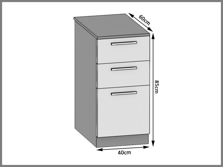 Mobile da cucina Belini inferiore con cassetti 40 cm nero lucido senza piano di lavoro Produttore INF SDSZ40/1/WT/B/BB/B1