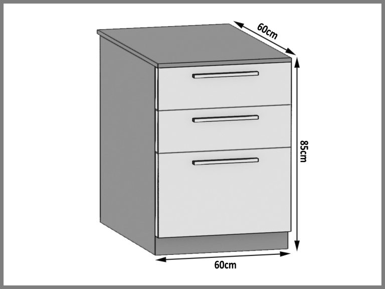 Mobile da cucina Belini inferiore con cassetti 60 cm grigio lucido con piano di lavoro Produttore INF SDSZ60/0/WT/S/0/B1
