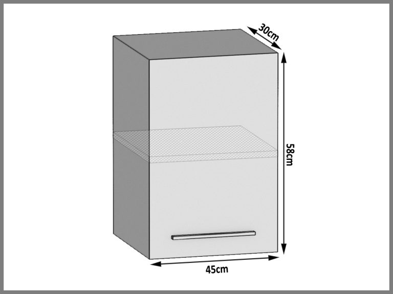Mobile da cucina Belini superiore 45 cm grigio antracite Glamour Wood Produttore TOR SG45/1/WT/GW1/0/B1