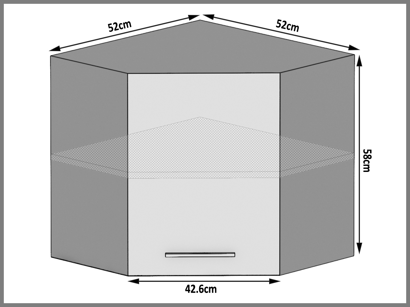Mobile da cucina Belini angolare superiore 60 cm ebano reale Produttore TOR SGN60/1/WT/HK/0/P
