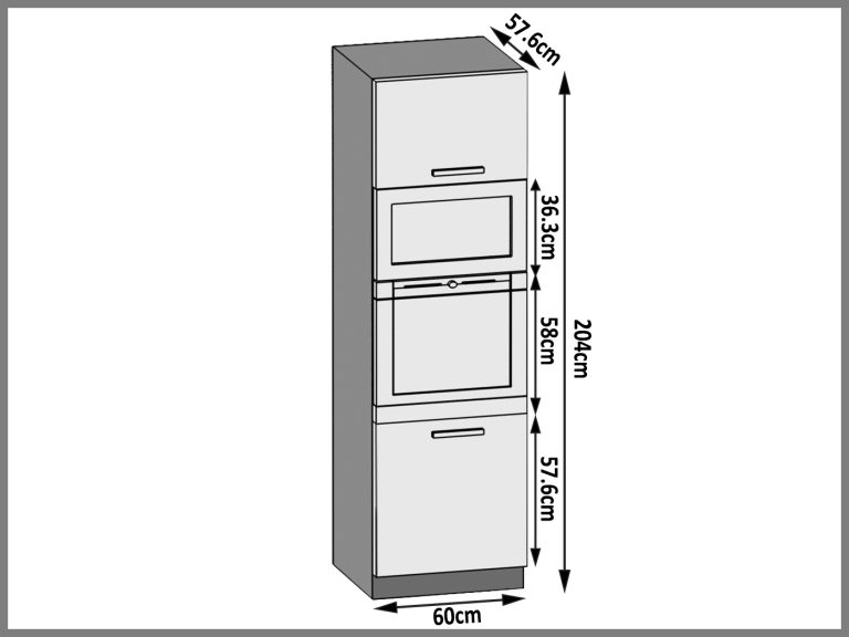 Mobile da cucina alto Belini per forno da incasso 60 cm grigio opaco Produttore TOR SSP60/1/WT/SR/0/B1
