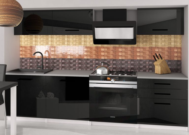 Mobili da cucina 180 cm nero lucido senza piano di lavoro Produttore INF LAURENTINO2/2/WT/B/BB/B1