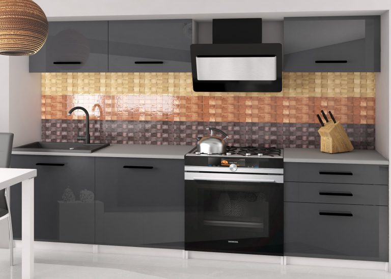 Mobili da cucina 180 cm grigio lucido senza piano di lavoro Produttore INF LAURENTINO2/3/WT/S/BB/B1
