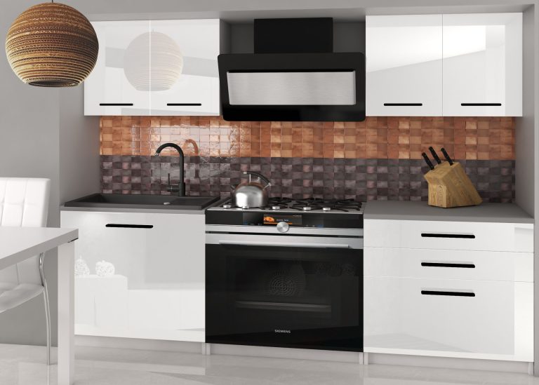 Mobili da cucina 120 cm bianchi lucidi senza piano di lavoro Produttore INF TIESTO2/2/WT/W/BB/B1
