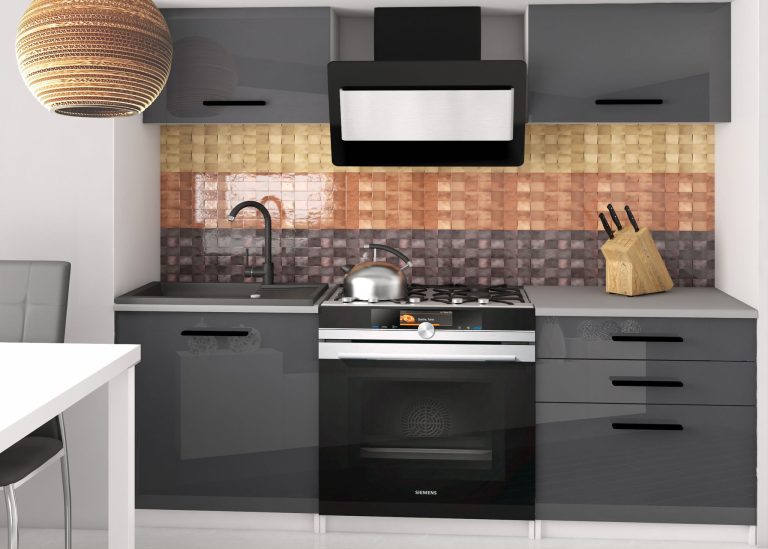 Mobili da cucina 120 cm grigio lucido senza piano di lavoro Produttore INF VULCANO2/4/WT/S/BB/B1