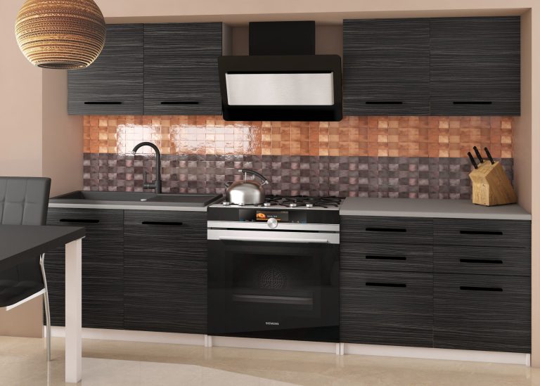 Mobili da cucina 160 cm nero ebano scuro senza piano di lavoro Produttore TOR KOMPAKTO2/2/WT/HK/BB/B1