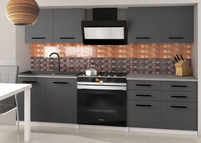 Mobili da cucina 160 cm grigio antracite grafite senza piano di lavoro Produttore TOR KOMPAKTO2/2/WT/SR/BB/B1