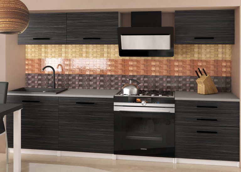 Mobili da cucina 180 cm nero ebano scuro con piano di lavoro Produttore TOR LAURENTINO2/3/WT/HK/0/B1