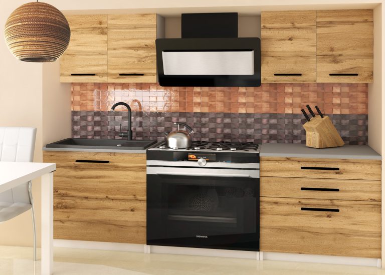 Mobili da cucina 120 cm in rovere Wotan rovere Sonoma con piano di lavoro Produttore TOR TIESTO2/2/WT/DW/0/B1