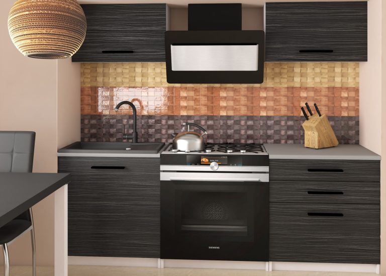 Mobili da cucina 120 cm nero ebano scuro con piano di lavoro Produttore TOR VULCANO2/3/WT/HK/0/B1