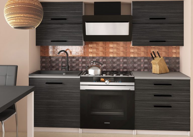 Mobili da cucina 120 cm nero ebano scuro con piano di lavoro Produttore TOR ELEGANTA2/2/WT/HK/0/B1
