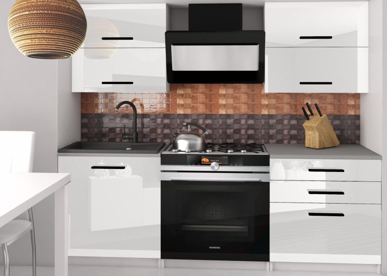 Mobili da cucina 120 cm bianchi lucidi senza piano di lavoro Produttore INF ELEGANTA2/2/WT/W/BB/B1